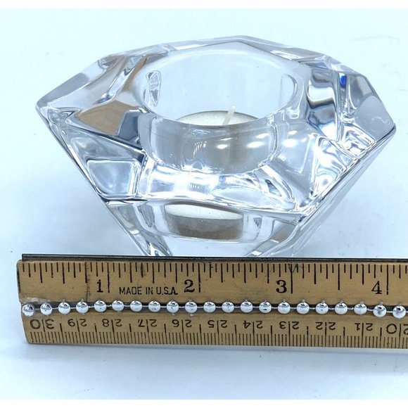 Orrefors Crystal Candle Large Votive Tea Light Signed 2.5 x 4 Inches - Picture 8 of 8